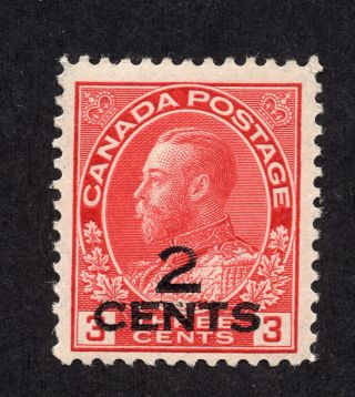 Canada 140 2 Cent On 3 Cent Carmine King George V Admiral Issue Provisional Mh