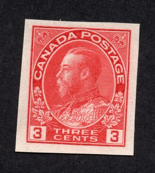 Canada 138 3 Cent Carmine King George V Admiral Issue Imperforate No Gum