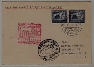 Germany Zeppelin Card Essen 20.  8.  39 Crease