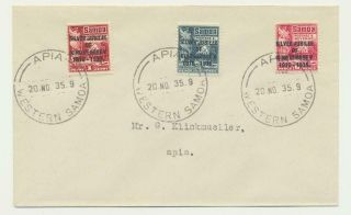 Samoa 1935 Silver Jubilee Set On Cover To Apia (see Below)