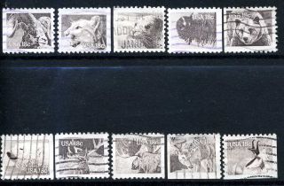 Us 1880 - 1889 - 18¢ Wildlife Complete Set Of 10 Stamps - Issued In 1981