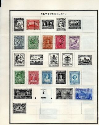 Newfoundland (16) Stamps Fine 2 Pages Pre - 1945 From An Old Scott Album