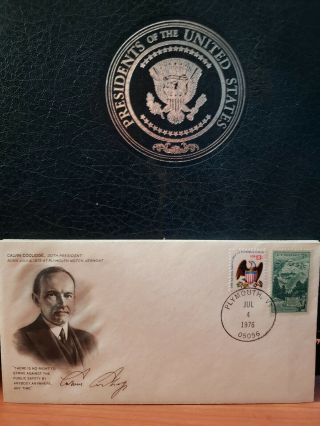 1976 Westport Society Us President Commemorative Envelope Calvin Coolidge