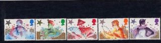 1985 Gb Christmas Xmas Stamp Set Of 5 Muh