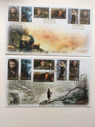 Zealand 2013 Fdcs The Hobbit (2 Covers) Normal & Self - Adhesive Versions.