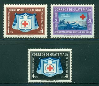 Guatemala Mnh Scott B9 - B11 Red Cross Issue (1960) $$