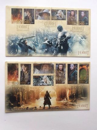 Zealand 2014 Fdcs The Hobbit (2 Covers) Normal & Self - Adhesive Versions.