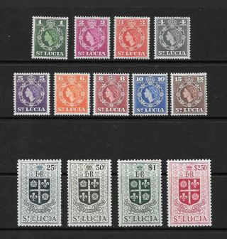 1953 Queen Elizabeth Ii Sg172 To Sg184 Set Of 13 Stamps Mnh St Lucia