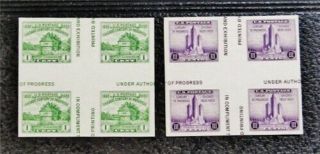 Nystamps Us Stamp 766 767 H Ngai $34 Block Of 4 With Cross Gutter