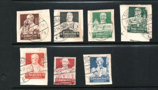 Germany Stamp Lot: Semi Postal 1934,  Sc B59 To B64,  B66,  All Stuttgart Cancel