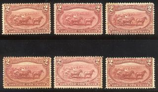 U.  S.  286 Nh (x6) - 1898 2c Trans - Mississippi ($360)