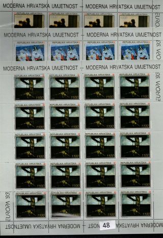 / 20x Hrvatska - Mnh - Art - Painting - Europa Cept 1993 - Full Sheets
