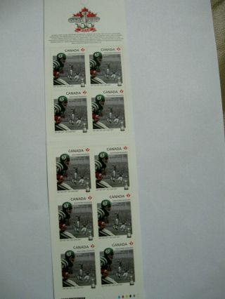 Canada Stamps Booklet Of Grey Cup Saskatchewan Roughriders 2012.