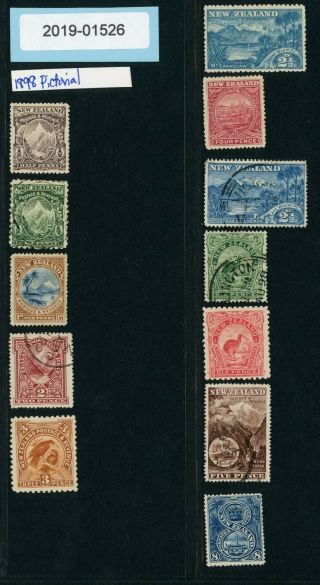 Zealand - Set Of Twelve 1898 Pictorial Stamps - Mlh And (01526)