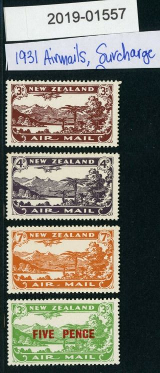 Zealand Set Of 4 Stamps - 1931 Airmail And Surcharge Stamps (01557)