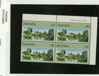 Australia 1989 Gardens - Mnh Upper Right Block Of Four $10 Stamps (00963)