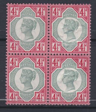 Qv - 1887 Sg206 4 1/2d In Block Of 4 (2 Un/m) & 2 Bad Mounted See Scans - Ap353