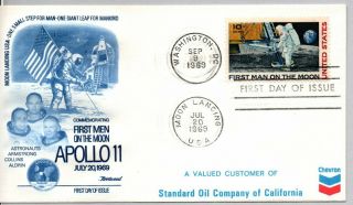 Rare Standard Oil C76,  Apollo 11 Moon Landing,  First Man On The Moon Fdc