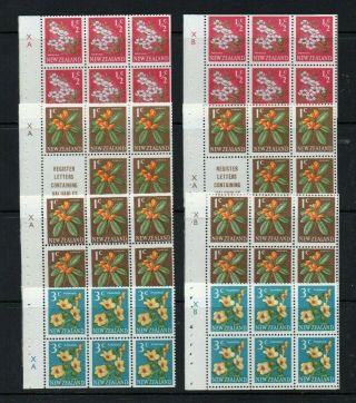 Zealand 1960 8 Definitive Booklet Panes All With Control Numbers