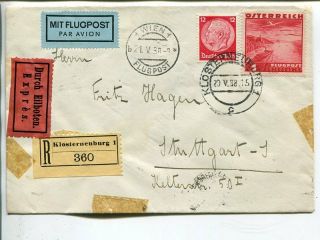 Austria And Germany Mixed On Reg Express Air Cover To Germany 20.  5.  1938