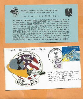 Shuttle Challenger Sts - 51l Challenger Explodes Jan 28,  1986 Hou Space Cover