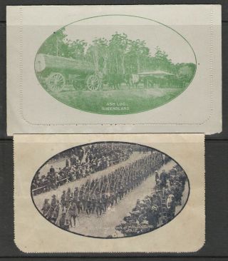 Australia 1914 - 18 Kgv 1d Letter Cards (x2)