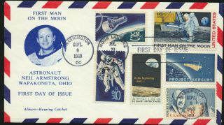 C76 Moon Landing Cachet 1969 Dual Cancel Ua Apollo 11 First Day Cover Lotc7198