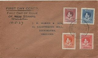 1937 Nauru Coronation First Day Cover To England