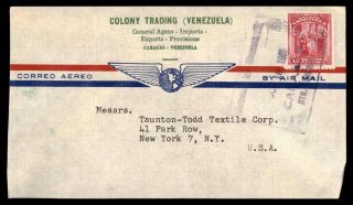 Mayfairstamps Venezuela 1940s Caracas Box Airmail To Us Cover Wwb79641