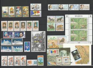 Moldova 2001 Complete Year Set Mnh Stamps,  Blocks,  Sheets And Booklet