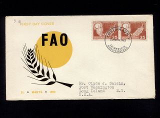 Opc 1963 Denmark Freedom From Hunger Fdc