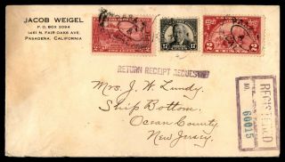 Mayfairstamps Us Registered Return Receipt Requested To Ocean County Cover Wwb_3