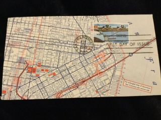 Fdc Envelope Made Of Map Of Area San Francisco - Also Sf Cancel