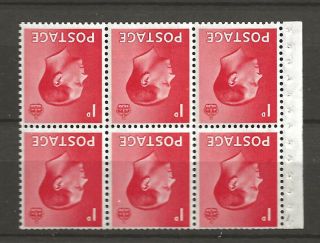 1936 (e1) Edward Sg458bw Booklet Pane Of Six 1 Stamp Mm The Rest Unmounted