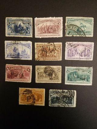 Us Stamps Scott 230 - 240 1893 Chicago Columbian Exposition Cv $465.  20