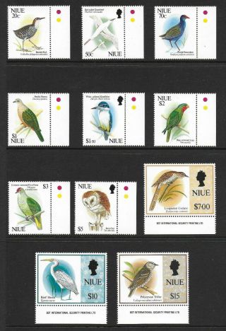 Niue 1992 - 93 Birds; Scott 604 - 14; Mnh