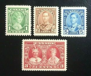 Canada 211 - 214 Mh,  King George V Silver Jubilee Stamps 1935 (1)