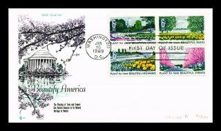 Dr Jim Stamps Us Beautify America First Day Cover Craft Block Of Four