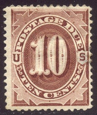 U.  S.  J19 Scarce - 10c Red Brown,  Postage Due ($600)