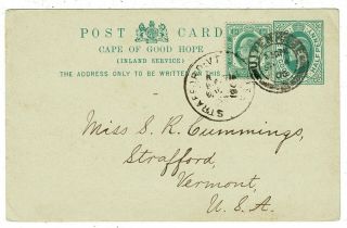 1905 Cape Of Good Hope South Africa - Uprated Postal Stationery Card 1d To Usa