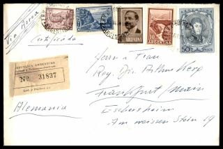 Mayfairstamps Argentina 1963 To Frankfurt Germany Registered Air Mail Cover Wwb7