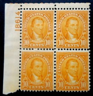 Buffalo Stamps: Scott 642 Rotary Plate Block,  Mnh/og & F/vf,  Cv = $80
