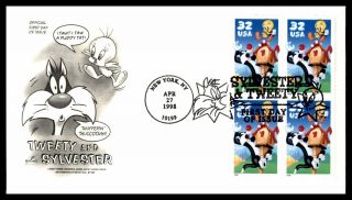 Mayfairstamps Us Fdc 1998 Tweety And Sylvester Art Craft First Day Cover Wwb_326