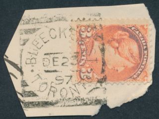 Canada Postmark - Bleecker St Toronto Squared Circle De 23 97 On Piece,  3c Sq
