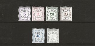 Zanzibar 1936 - 62 Postage Due Set To 1/ - Sgd25 - 30 Fine Mtd,  Cat £60