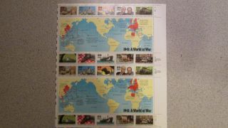 Us Postage Stamps 1 Sheet Scott 2559 A World At War 29 - Cents Mnh