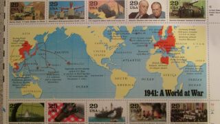 US Postage Stamps 1 Sheet SCOTT 2559 A WORLD AT WAR 29 - Cents MNH 3