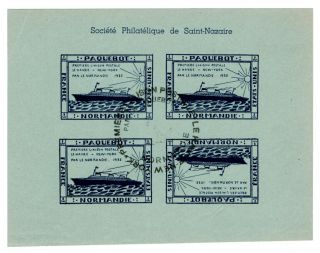 (i.  B) France Cinderella : Saint - Nazaire Paquebot Labels (ss Normandie 1935)
