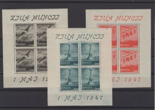 Romania,  Europe,  Stamps,  1947,  Mi.  Klb.  1062 - 1064.