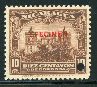 Nicaragua Mnh Abnco Specimen Specialized: Maxwell 626 10c Brown $$$